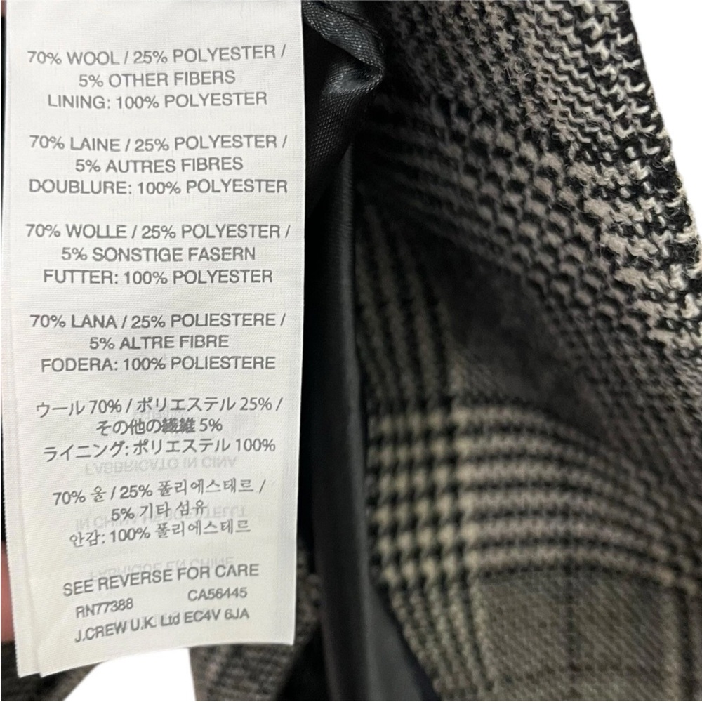 J. Crew Regent Glen Plaid Blazer Wool Jacket Academia Preppy Old Money Classic - Picture 12 of 13